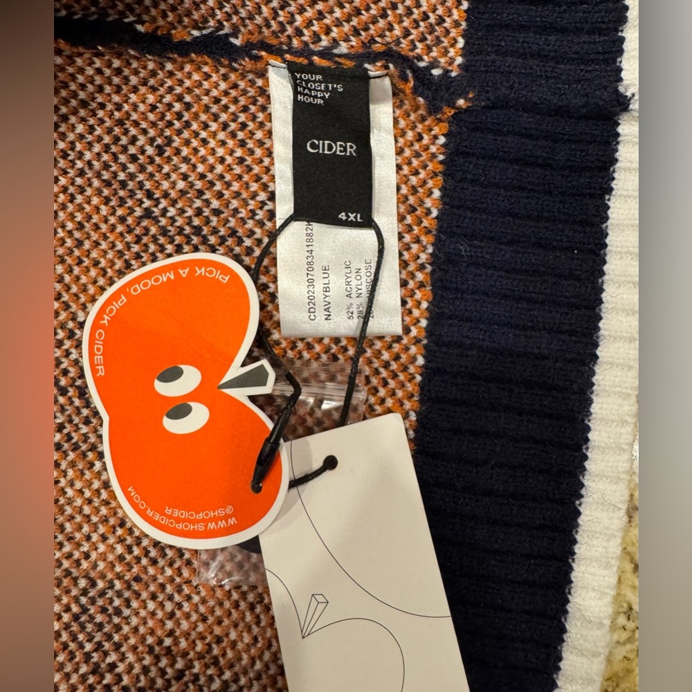 Cider Navy Cat Pattern Collared Knit Vest - Picture 4 of 8
